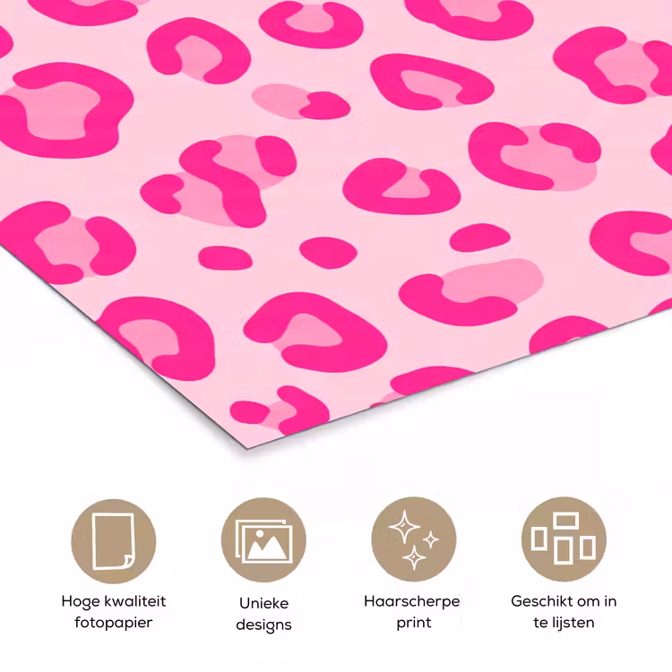 Poster - Dierenprint - Patroon - Abstract - Modern - Roze — 5