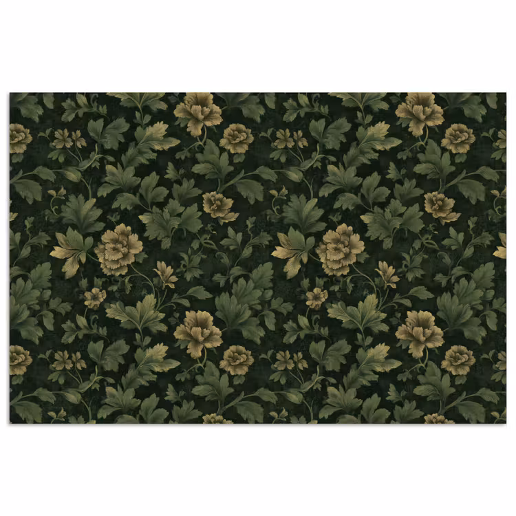 Poster - Donker - Groen - Goud - Botanisch — 1