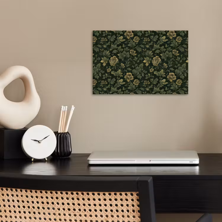 Poster - Donker - Groen - Goud - Botanisch — 2