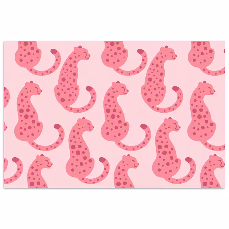 Poster - Kat - Gevlekt - Dieren - Patroon - Roze — 1