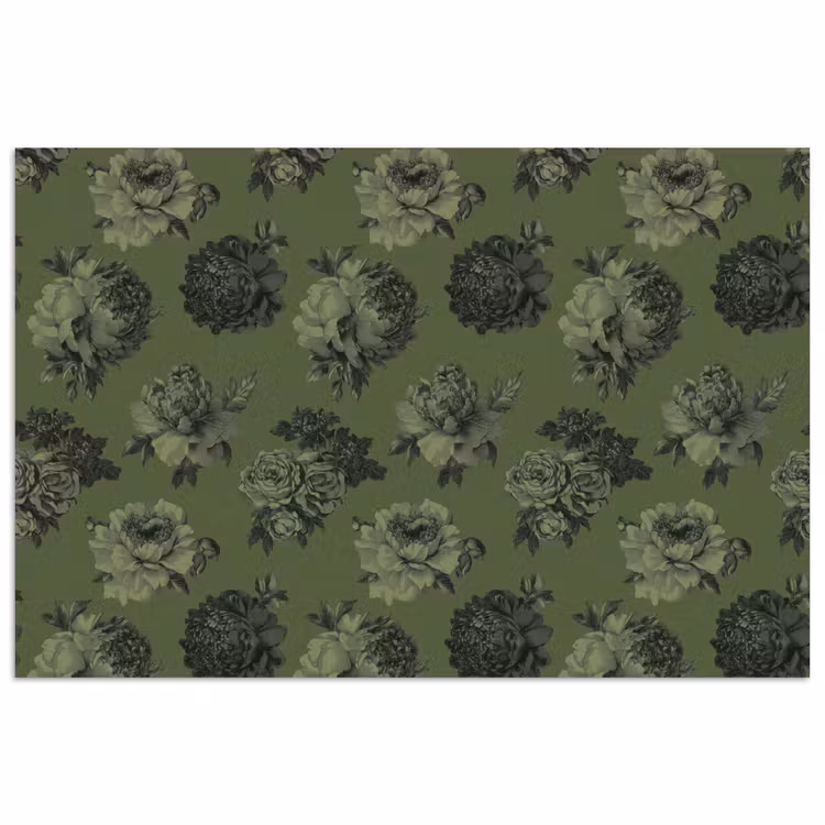 Poster - Klassiek - botanisch - Olijfgroen - Bloemen — 1