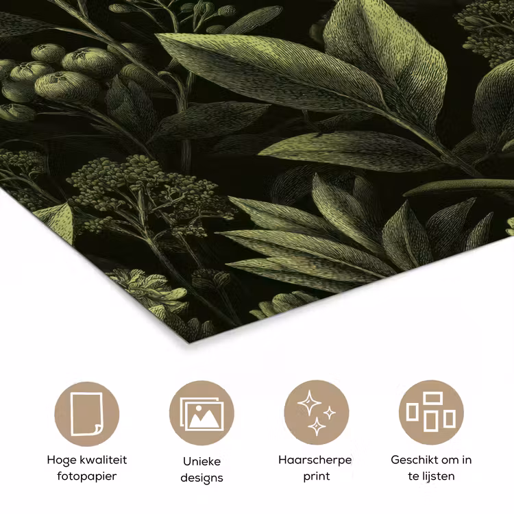 Poster - Klassiek - Donker - Botanisch - Planten — 5