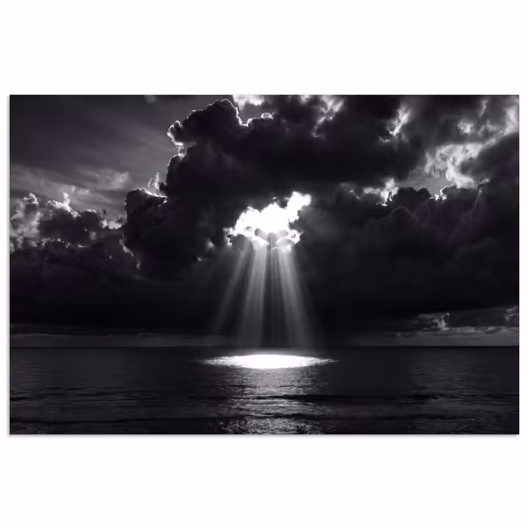 Poster - Licht - Wolken - Zee - Zwart-wit - Natuur — 1