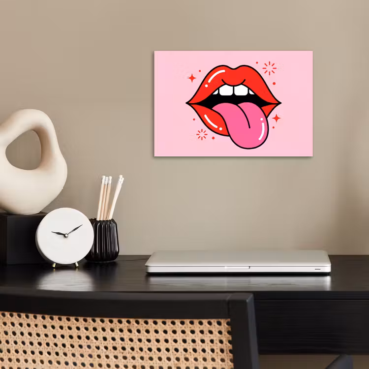 Poster - Lippen - Tong - Pop-art - Kleurrijk - Roze — 2
