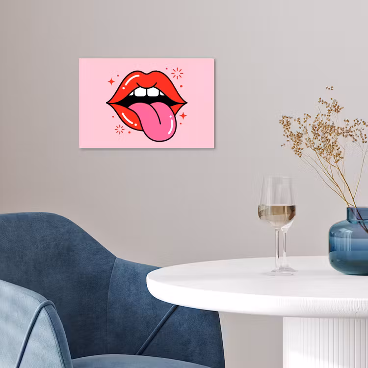 Poster - Lippen - Tong - Pop-art - Kleurrijk - Roze — 4
