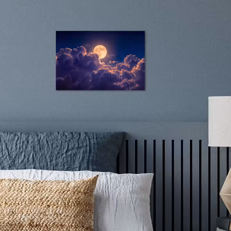Poster - Maan - Wolken - Nacht - Oranje — 3