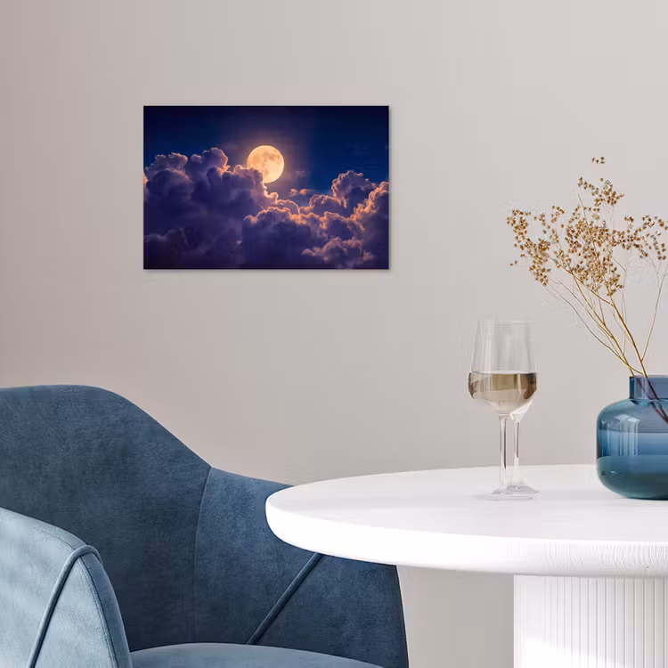 Poster - Maan - Wolken - Nacht - Oranje — 4