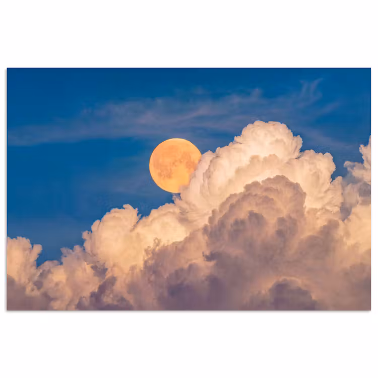 Poster - Maan - Wolken - Natuur - Oranje — 1