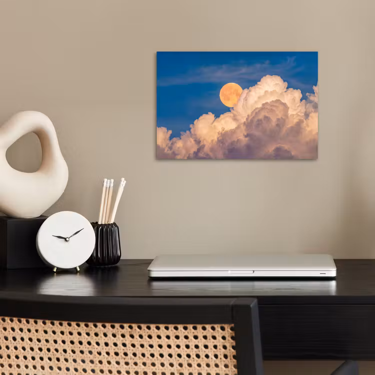 Poster - Maan - Wolken - Natuur - Oranje — 2