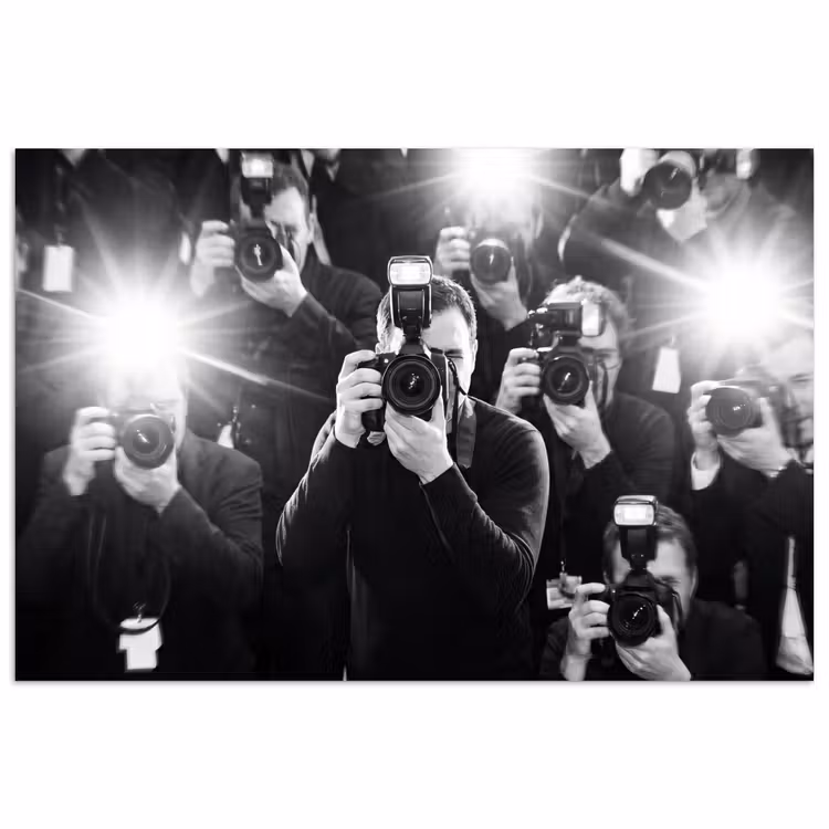 Poster - Mensen - Camera - Flitslicht - Zwart-wit - Media — 1