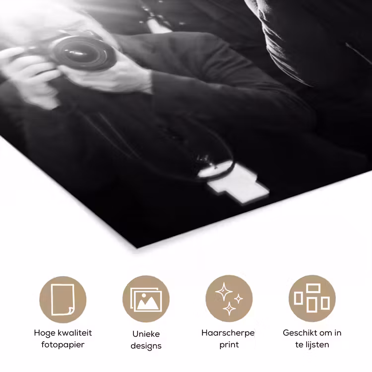 Poster - Mensen - Camera - Flitslicht - Zwart-wit - Media — 5