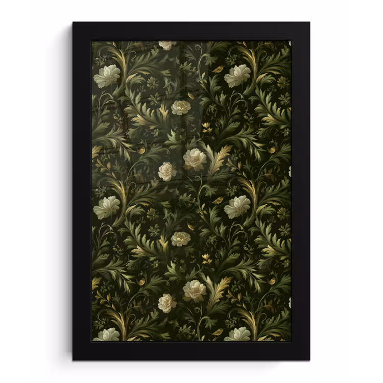 Poster met lijst - Botanisch - Naadloos - Bloemen — 1