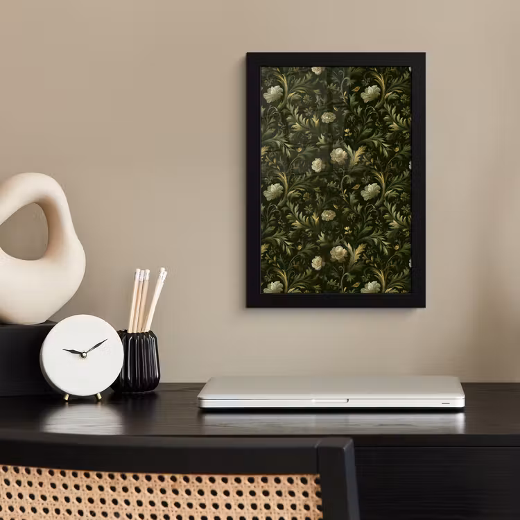 Poster met lijst - Botanisch - Naadloos - Bloemen — 3