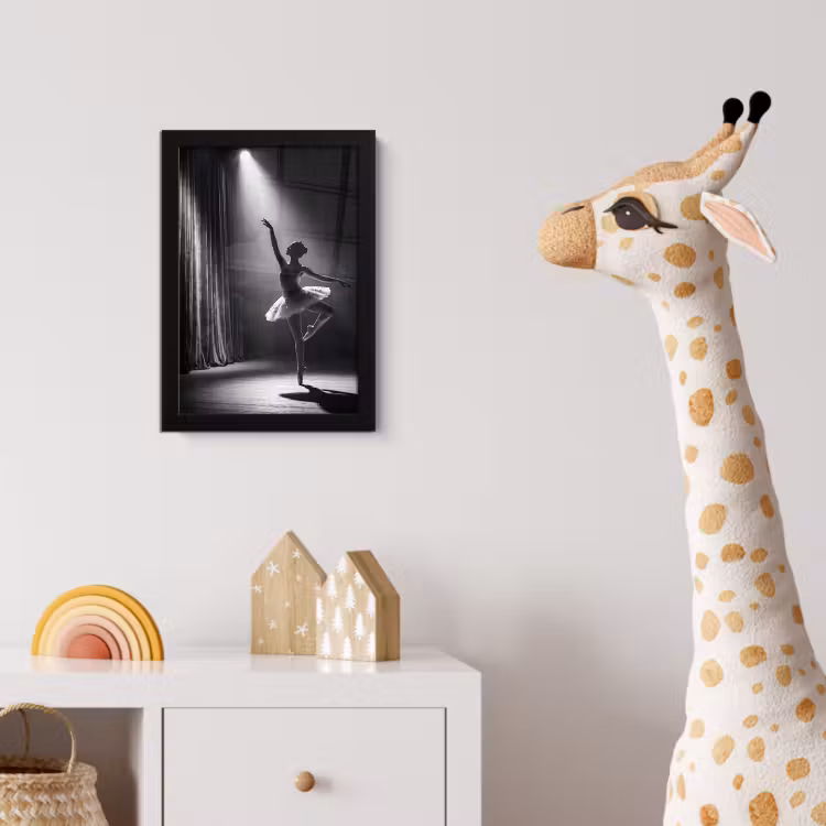 Poster met lijst - Danser - Podium - Zwart-wit - Kunst - Klassiek — 5