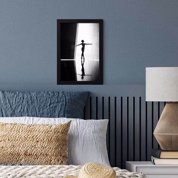 Poster met lijst - Danser - Silhouette - Kunst - Modern - Zwart-wit — 4