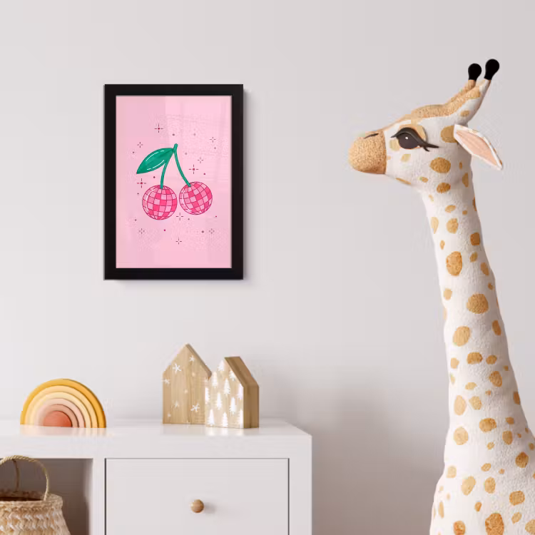 Poster met lijst - Decoratie - Disco-bal - Feest - Roze — 5
