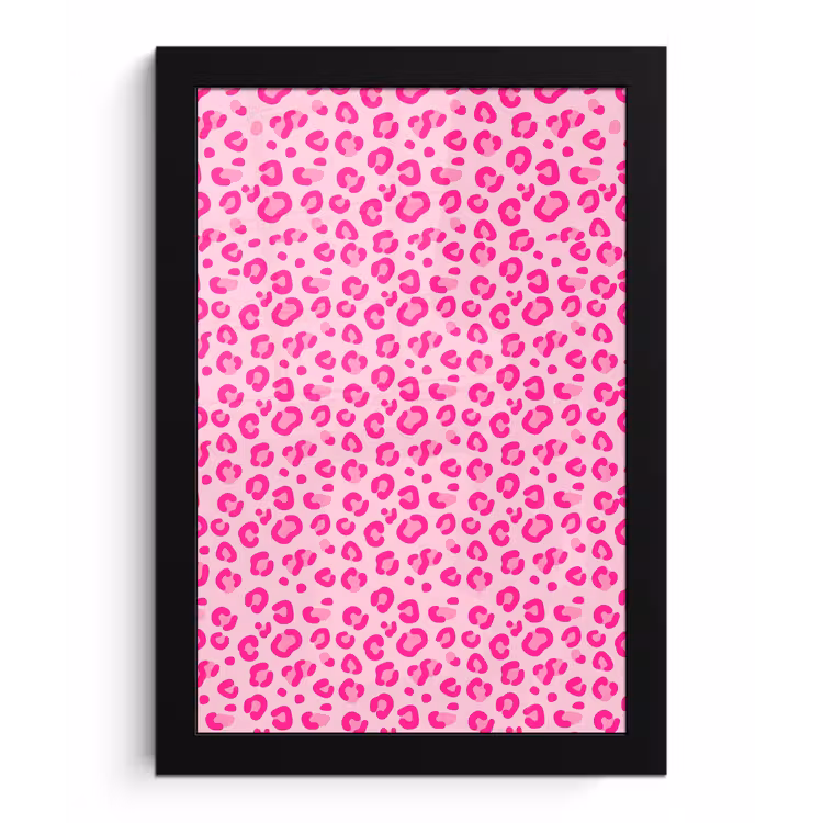 Poster met lijst - Dierenprint - Patroon - Abstract - Modern - Roze — 1