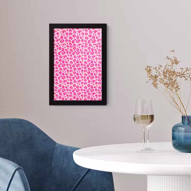 Poster met lijst - Dierenprint - Patroon - Abstract - Modern - Roze — 2