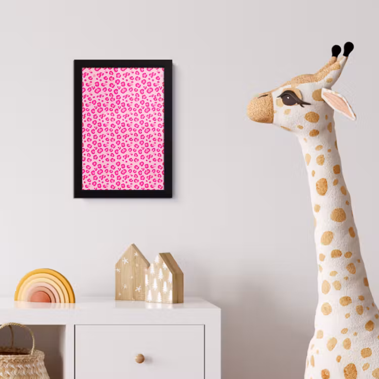 Poster met lijst - Dierenprint - Patroon - Abstract - Modern - Roze — 5