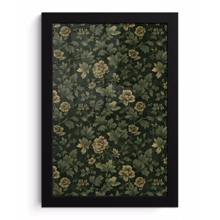 Poster met lijst - Donker - Groen - Goud - Botanisch — 1