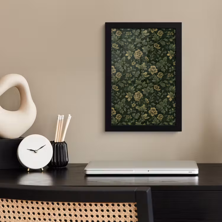 Poster met lijst - Donker - Groen - Goud - Botanisch — 3