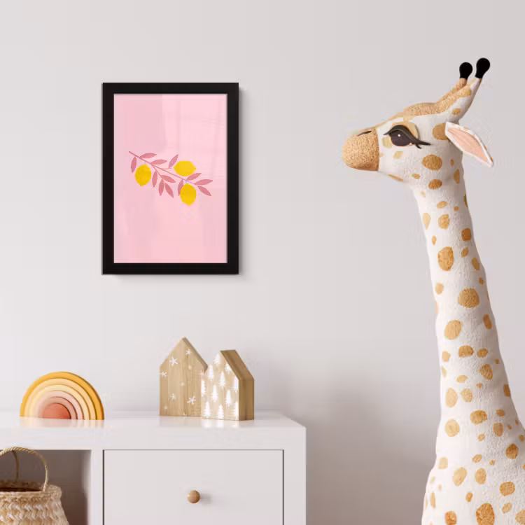 Poster met lijst - Fruit - Tak - Natuur - Abstract - Roze — 5