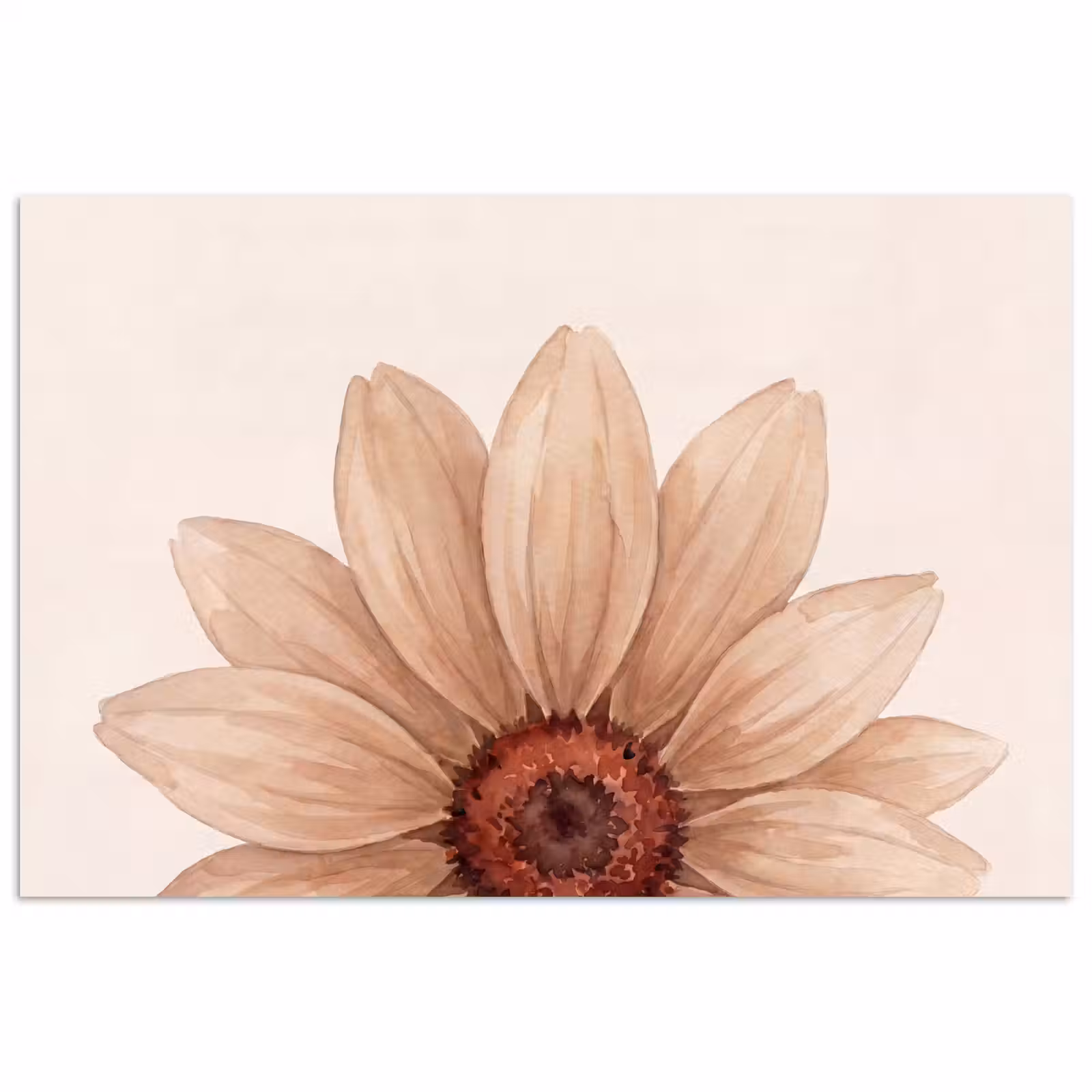 Poster - Bloemen - Bloemblad - Natuur - Aquarel - Beige — 1