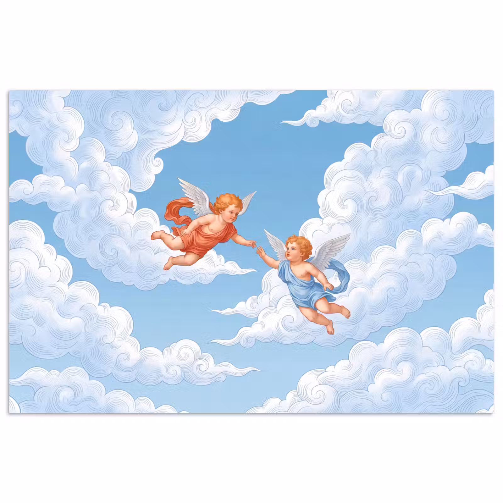 Poster - Engel - Vliegend - Klassiek - Blauw — 1