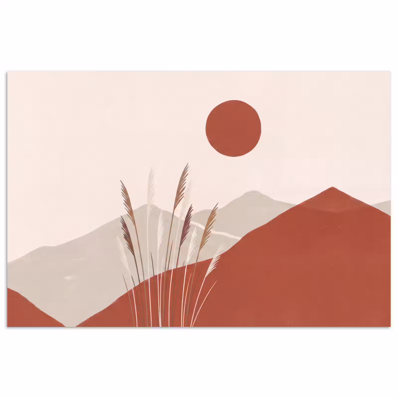 Poster - Gras - Landschap - Natuur - Abstract - Beige — 1