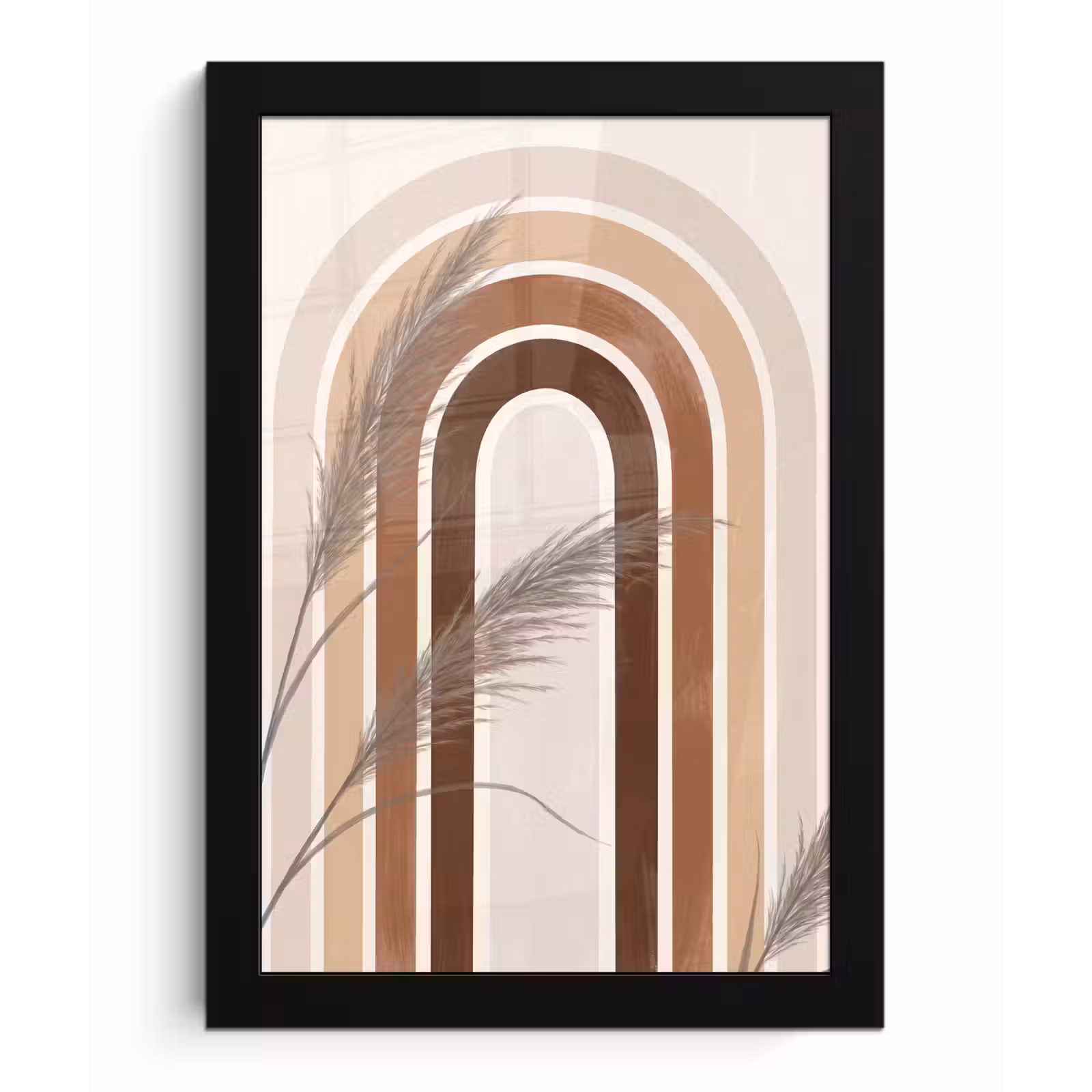 Poster met lijst - Abstract - Bogen - Plant - Boho - Beige — 1