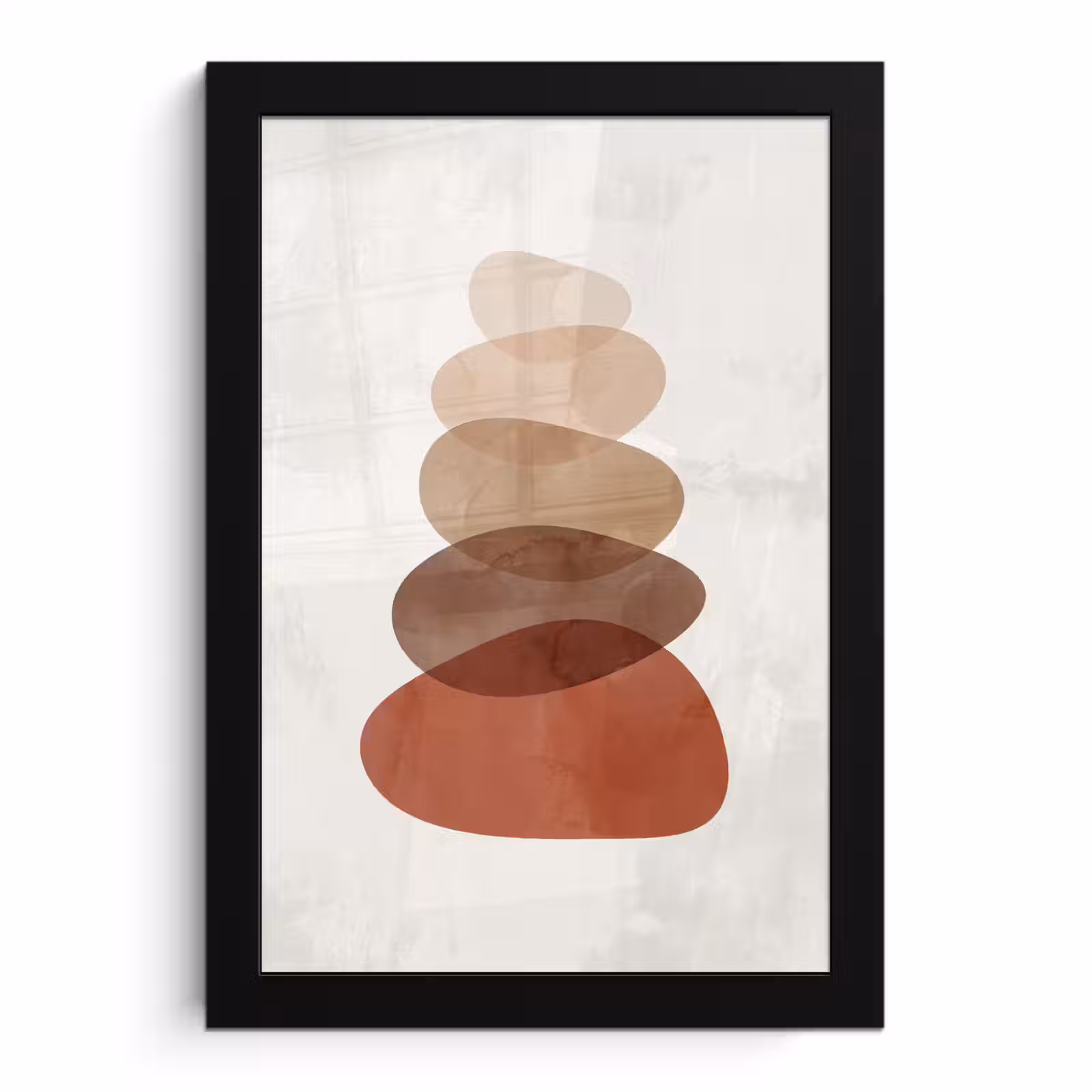 Poster met lijst - Abstractie - Gestapeld - Balans - Modern - Aardetinten — 1