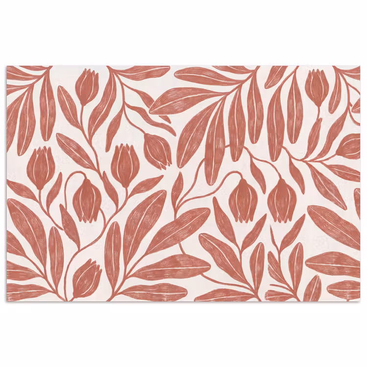 Poster - Bloemen - Patroon - Modern - Natuur - Bruin — 1