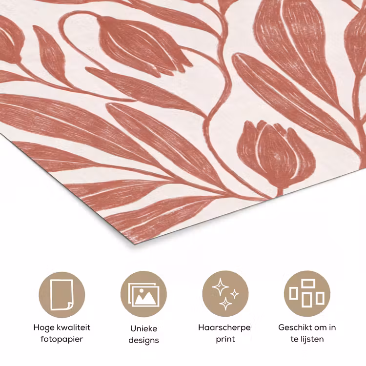 Poster - Bloemen - Patroon - Modern - Natuur - Bruin — 5