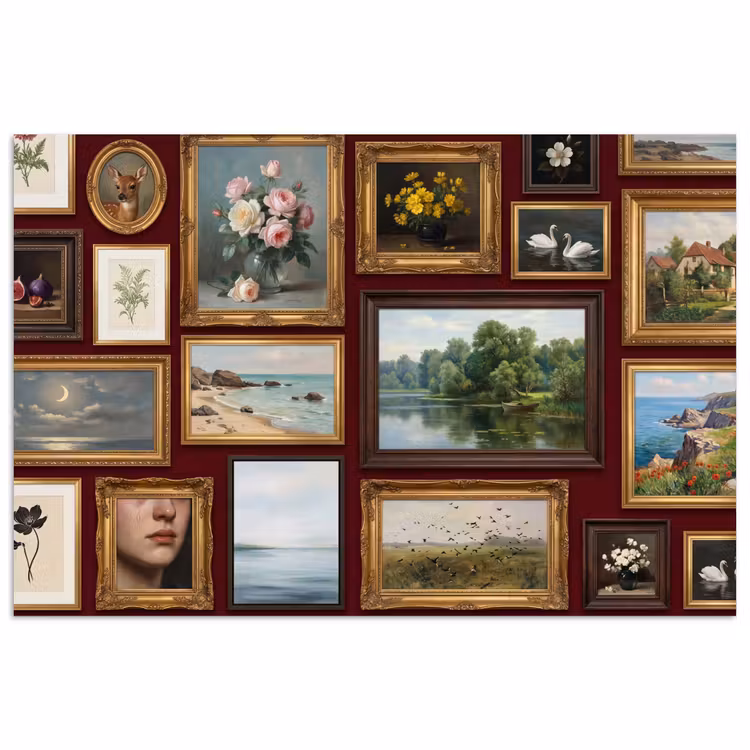 Poster - Bloemen - Vaas - Klassiek - Kunst - Rood — 1