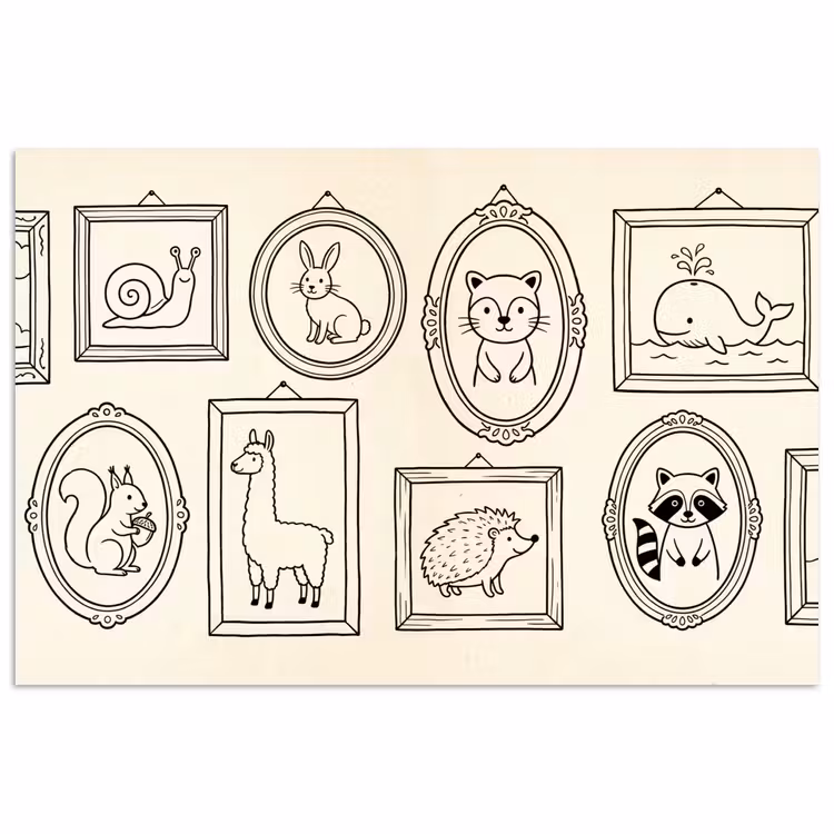Poster - Dieren - Illustratie - Lijsten - Galerij - Speels — 1