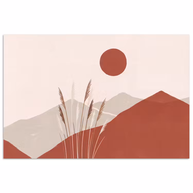 Poster - Gras - Landschap - Natuur - Abstract - Beige — 1