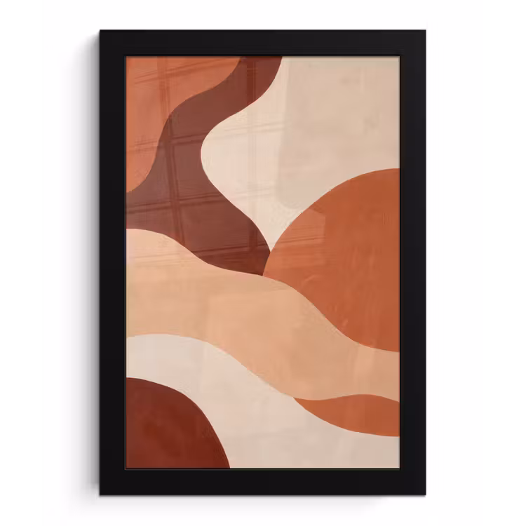Poster met lijst - Abstract - Vormen - Organisch - Aardetinten - Modern — 1
