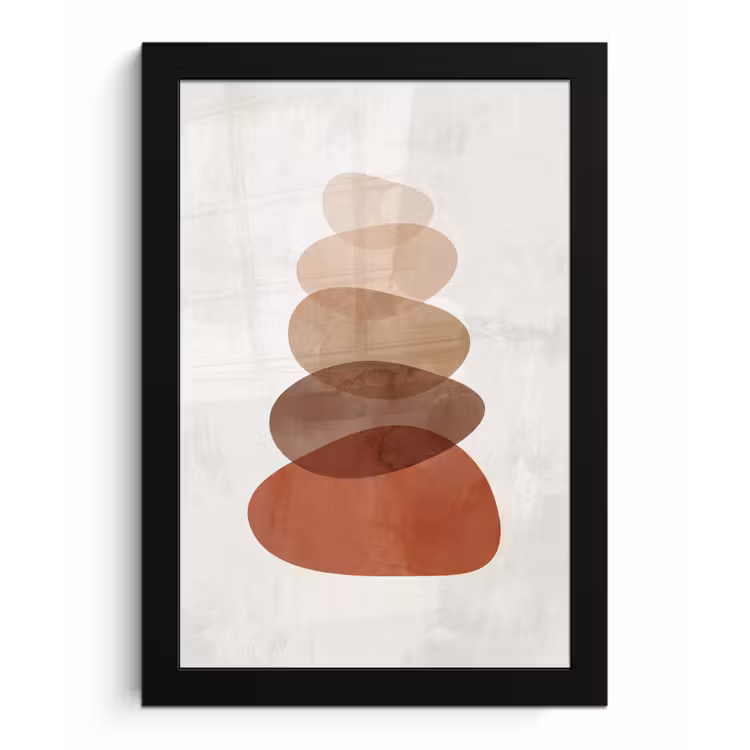 Poster met lijst - Abstractie - Gestapeld - Balans - Modern - Aardetinten — 1