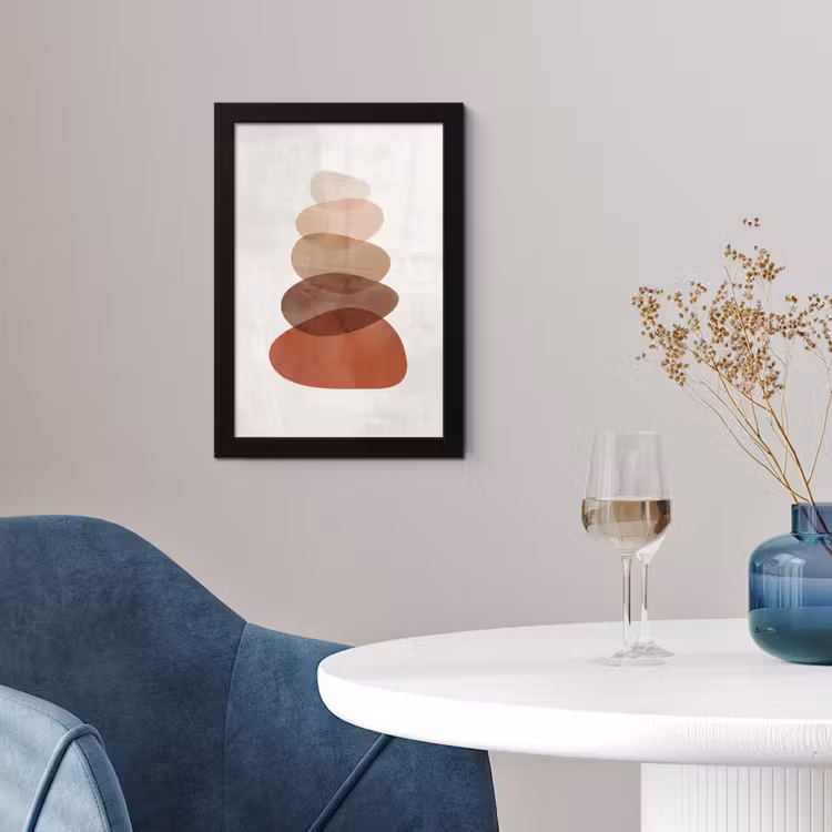 Poster met lijst - Abstractie - Gestapeld - Balans - Modern - Aardetinten — 2