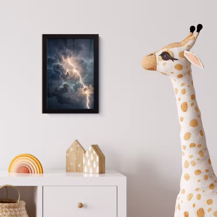 Poster met lijst - Bliksem - Storm - Natuur - Donker — 5