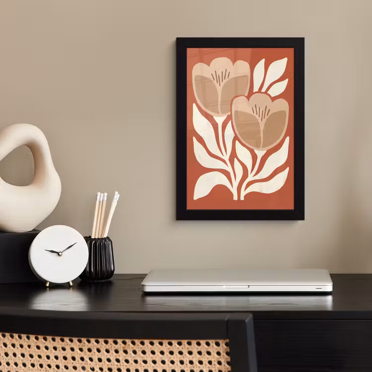 Poster met lijst - Bloemen - Abstract - Modern - Beige - Natuur — 3