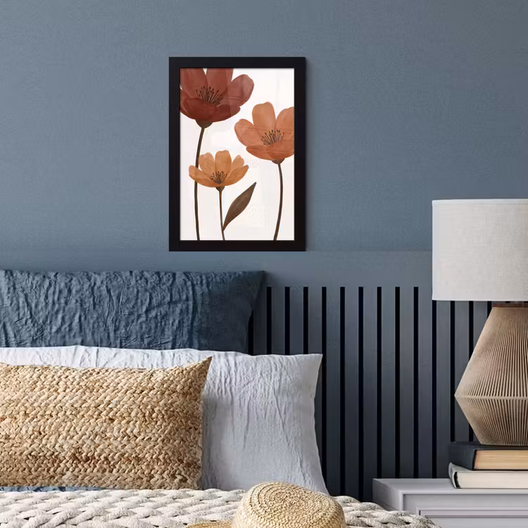 Poster met lijst - Bloemen - Abstract - Modern - Bruin - Decoratief — 4