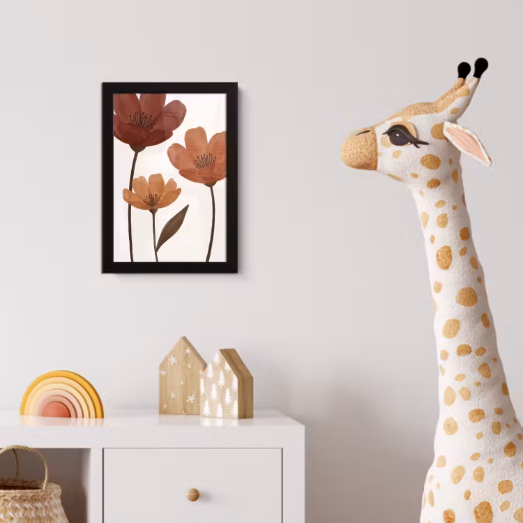 Poster met lijst - Bloemen - Abstract - Modern - Bruin - Decoratief — 5