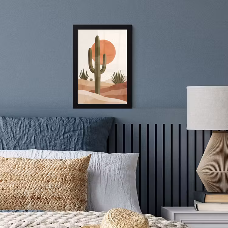 Poster met lijst - Cactus - Duinen - Modern - Landschap - Groen — 4