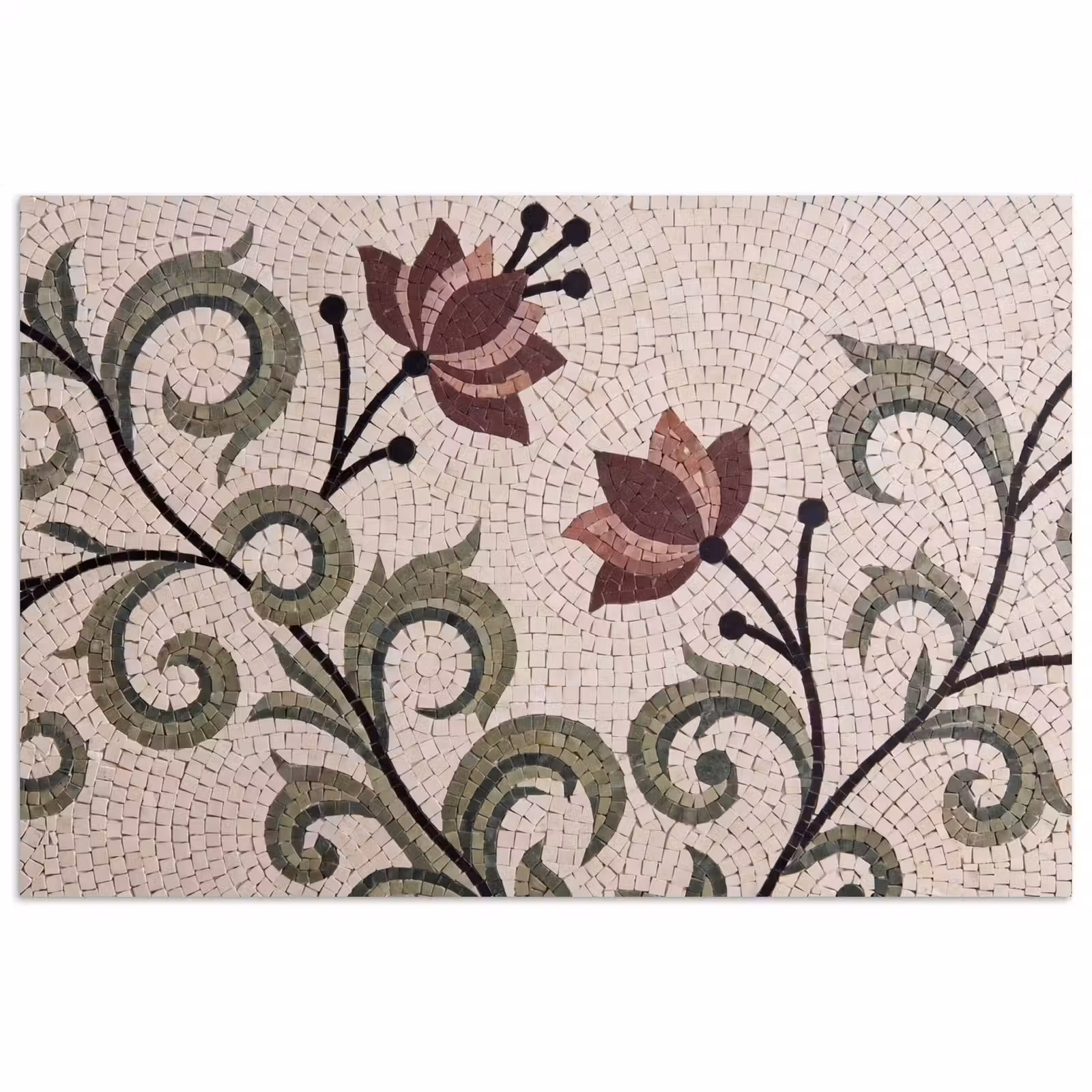 Poster - Bloemen - Mozaïek - Patroon - Abstract - Groen — 1