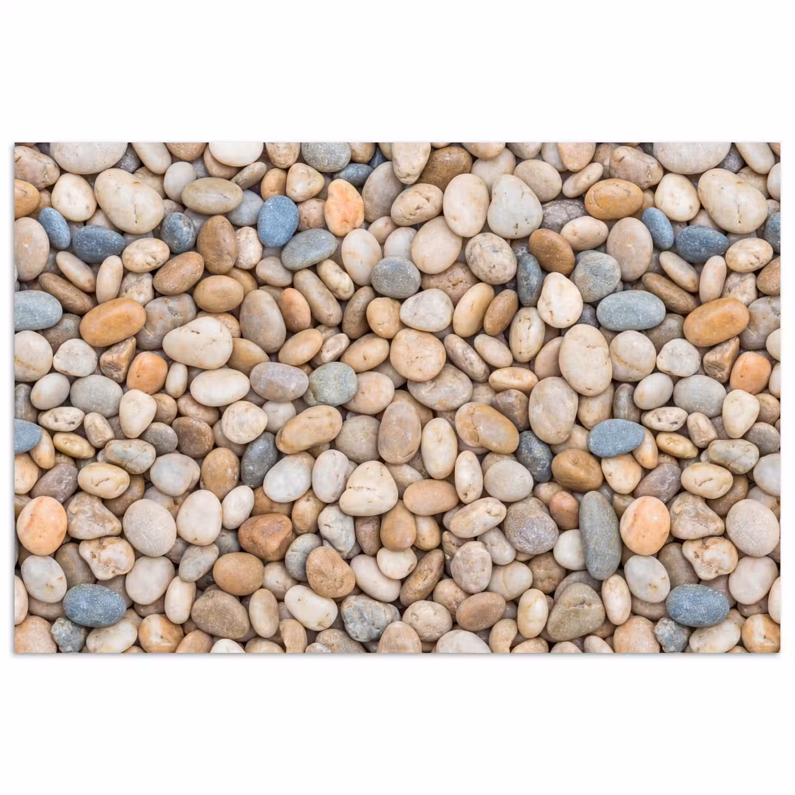 Poster - Kiezelstenen - Natuur - Textuur - Beige - Grijs — 1
