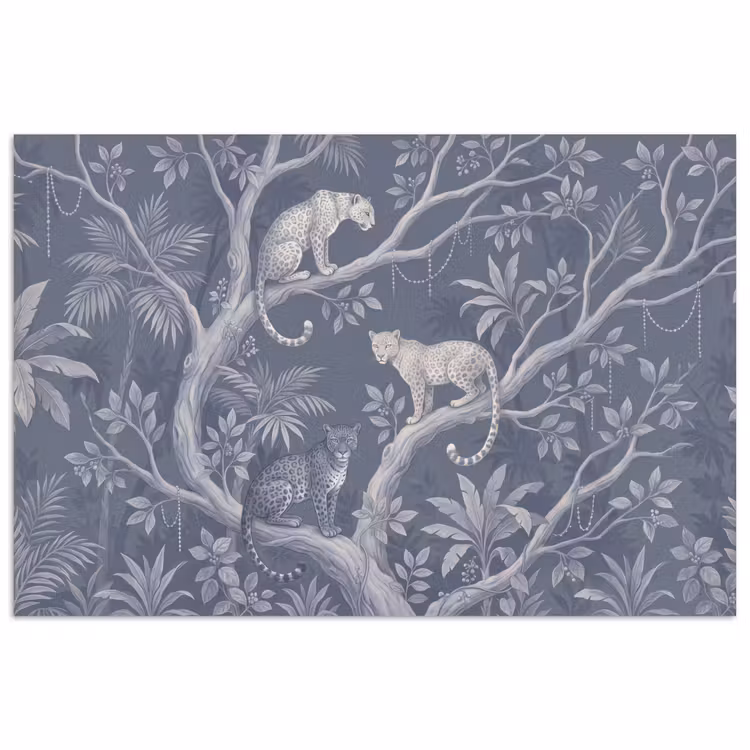 Poster - Dieren - Jungle - Illustratie - Bomen - Blauw — 1