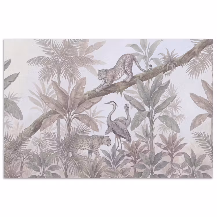 Poster - Kat - Vogel - Jungle - Illustratie - Dieren — 1