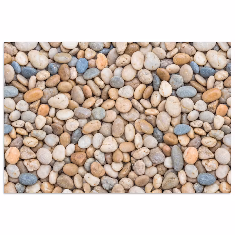 Poster - Kiezelstenen - Natuur - Textuur - Beige - Grijs — 1