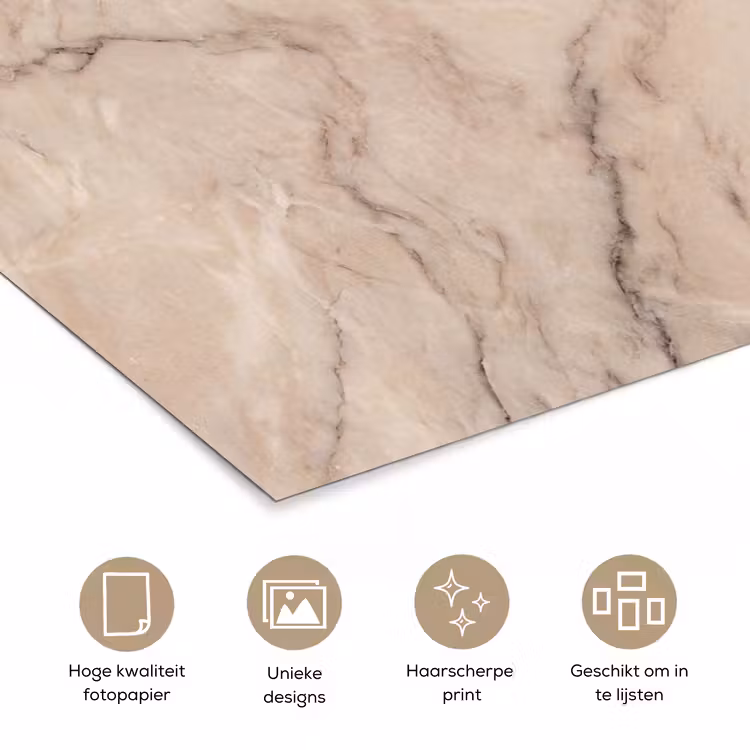 Poster - Marmer - Patroon - Abstract - Modern - Beige — 5
